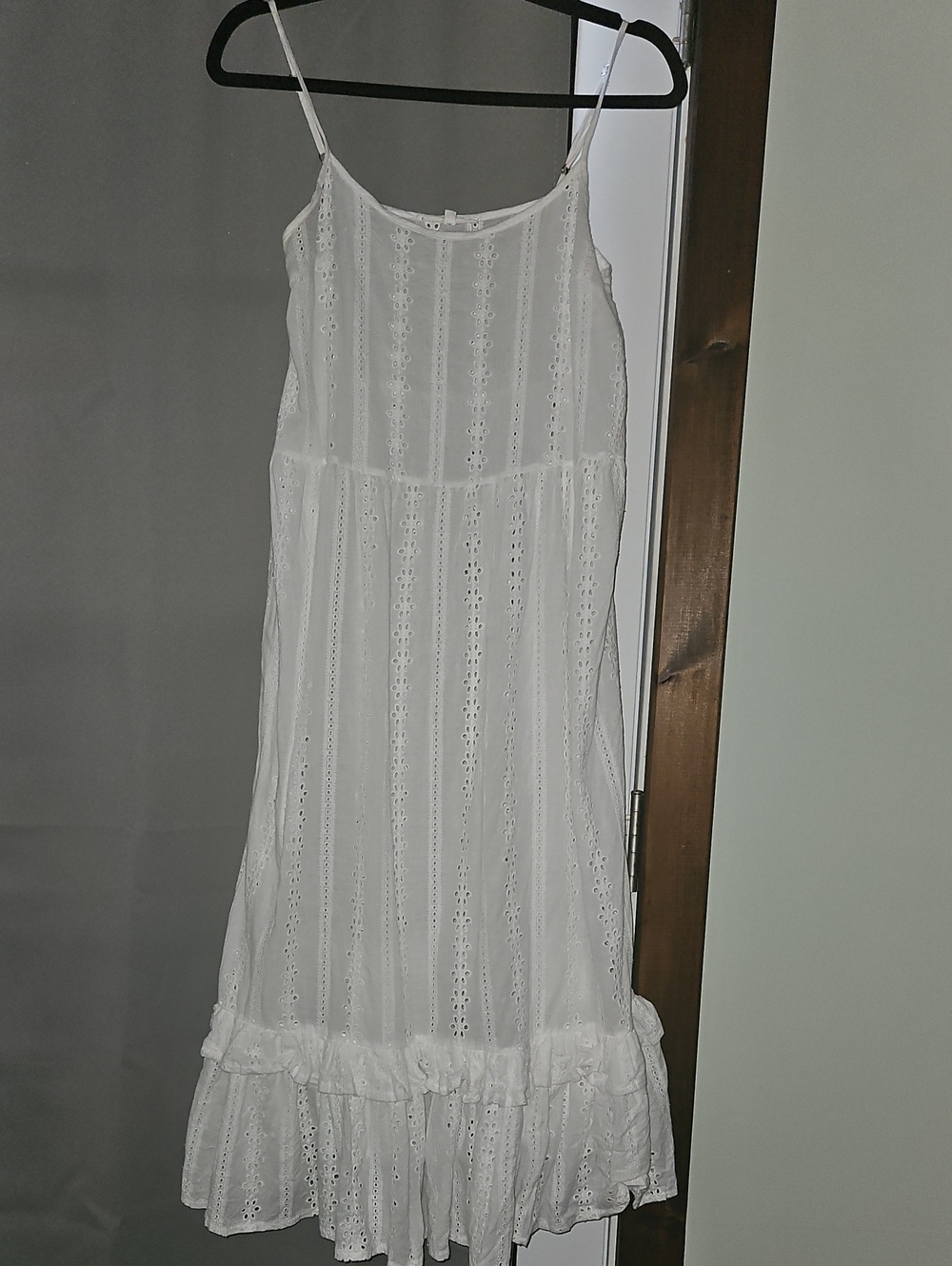 White Eyelet Cotton Maxi Dress